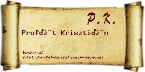 Profét Krisztián névjegykártya